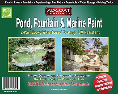 Pond Fountain Marine Paint - 2-Part Acrylic Epoxy - Interior Exterior - 1 Gallon Kit - Calming Blue