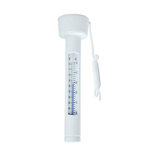 CHCYCLE Floating Pool Thermometer Water Thermometer with Tether Fahrenheit Celsius Thermometer for Swimming Pools Spas Hot Tubs Fish Ponds Indoor Outdoor