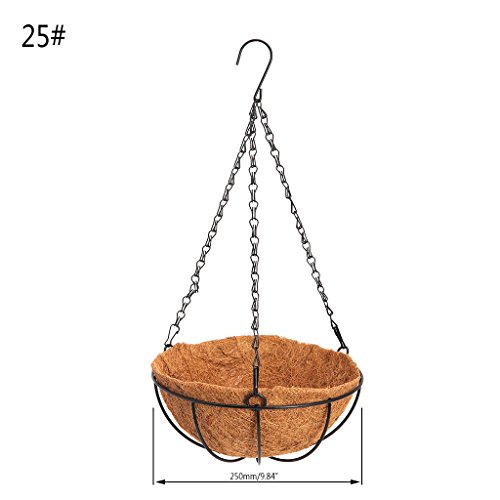 Riskt Hanging Coconut Vegetable Flower Pot Basket Liners Planter Garden Decor Iron Art 2