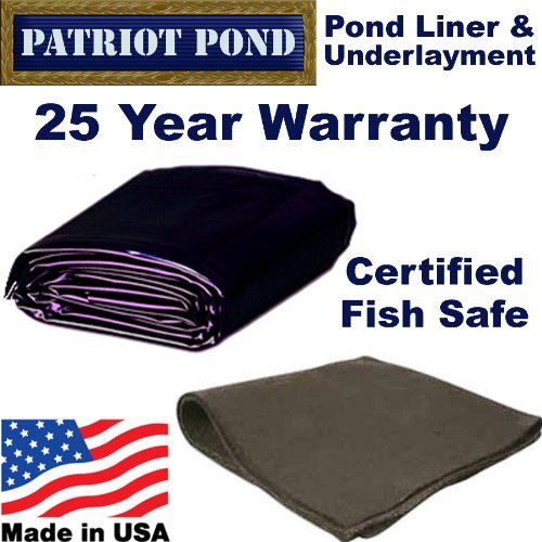 10 X 15 45 Mil Edpm Patriot Pond Liner & Underlayment Combo