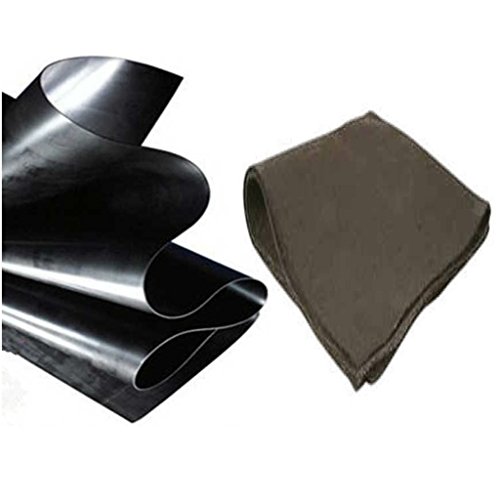 Anjon 18 Ft. X 40 Ft. 20 Mil Hdpe Pond Liner And Underlayment Combo For Koi Ponds And Commercial Lakes