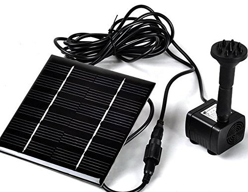 Sunnytech Solar Power Water Pump Kits - Garden Fountain Pool Watering Pond Pump Pool Aquarium Fish Tank with Separate Solar Panel and 3M Long Cable 4 Sprayer AdaptersBlack