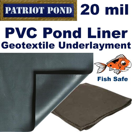 15 x 20 20 mil PVC Pond Liner Underlayment Combo