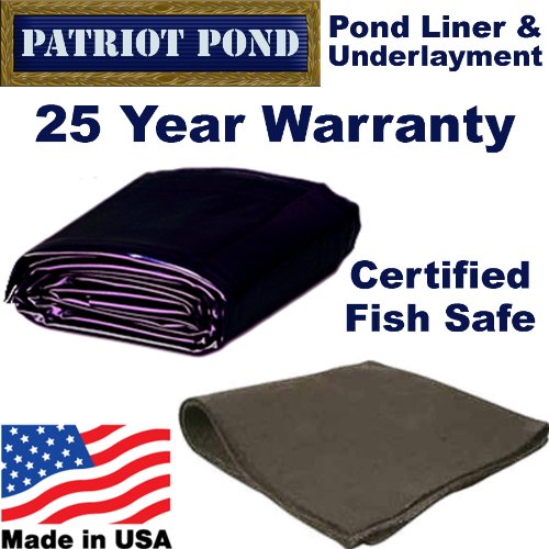 25 x 30 45 mil EDPM Patriot Pond Liner Underlayment Combo