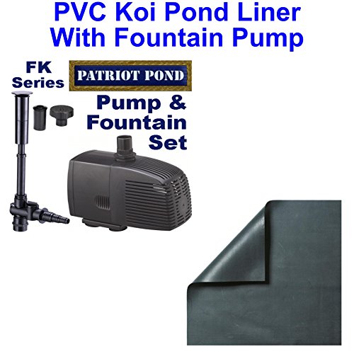 Patriot PVC Beginner Pond Combo 15x15 20 Mil PVC Liner with FK950 Fountain - PVCFKC3