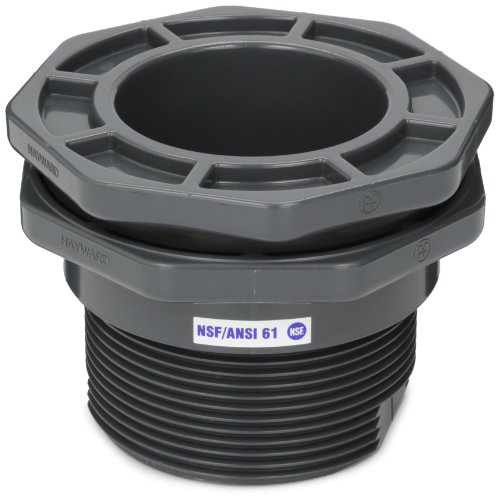 Hayward Bfa1030ces 3-inch Gray Pvc Socket By Thread Bfa Series Bulkhead Fitting With Epdm Standard Flange Gasket