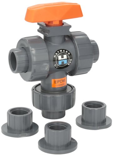 Hayward Tw1075ste 3/4-inch Pvc Tw Series 3-way True Union Ball Valve With Epdm Seals And Socket/threaded End Connection