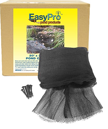EasyPro NP1515 Premium 34-Inch Pond Cover Netting 15 x 15 with 8 Stakes