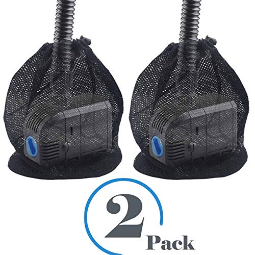 XJunion 2 Pack Pump Barrier Bagwith Drawstring Pond Mesh Pump Filter Bagfor Pond biofilters Black Media Bags Large Pump mesh Bags 12x 157