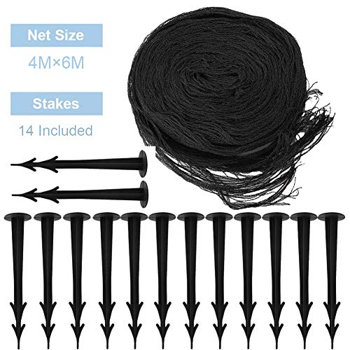 JIAYOUNG 4  6M  14 ground nails Pond protection net Anti-bird and livestock pond weaving net 25cm 18g  m2