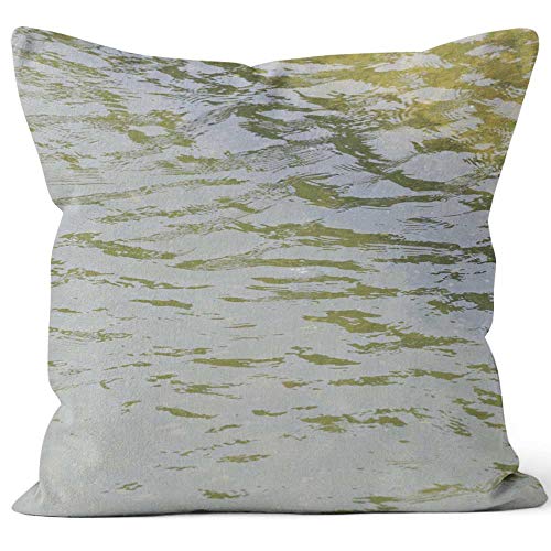 Nine City Abstract Yellow Water in Pond for The Design Sack Burlap PillowHD Printing Square Pillow case26 W by 26 L