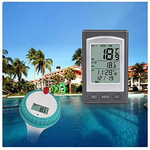 FORNORM Wireless Floating Thermometer with Outdoor Remote Thermometer Swimming Pool Waterproof Hot Tub Pond Spa Blue