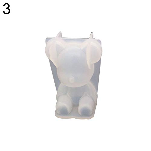 Braceus Festival Decoration Home Decor Gift Cartoon Bear Silicone Mould DIY Resin Glue Craft Decor Aroma Plaster Making Mold for Christmas Halloween Decoration