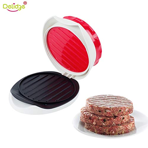 Fiesta Delidge 1set Hamburger Meat Press ABS Stainless Presses Handmade Meat Cutter Round Shape Beef Burger Making Mold Kitchen Tools