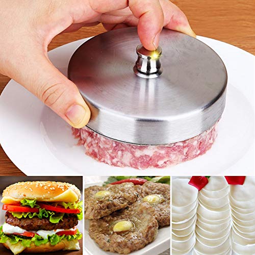 Fiesta XUNZHE Meat Stainless Steel Round Shape Hamburger Press 95cm Non-Stick Pork Beef Meat Pie Burger Making Mold Kitchen Tools