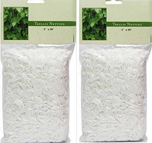 2 Pack - 5 X 30 Heavy Duty Vertical Garden Trellis Mesh Netting White