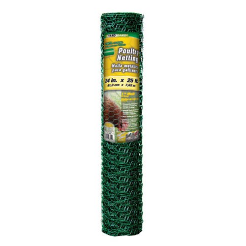 Gamp B 308452b 24-inch X 25-foot 1-inch Mesh Pvc Coated Green Poultry Netting