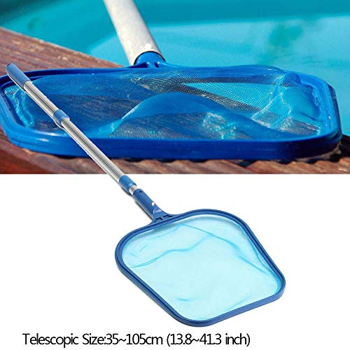 Swimming Pool 4 Foot Leaf Skimmer Net with 4 Connecting Aluminum Pole Sections - Fine Mesh Netting for Fast Cleaning of Debris - Clean Spas Ponds