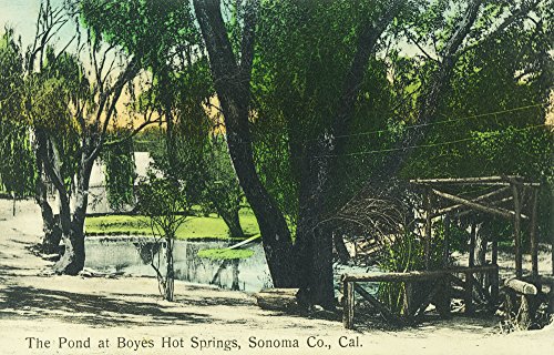 Boyes Hot Springs California - View of the Hot Springs Pond 9x12 Fine Art Print Home Wall Decor Artwork Poster