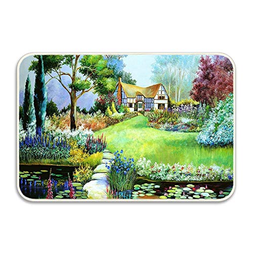 GTdgstdsc Forests Abundance Wild Spring Ponds Washable Doormat Home Decor Rug Front Door Mats 24L X 16W Inch