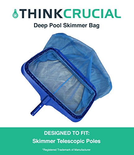 Durable Heavy Duty Deep Bag Pool Rake Skimmer Attachment for Professional Pool Cleaning by Think Crucial
