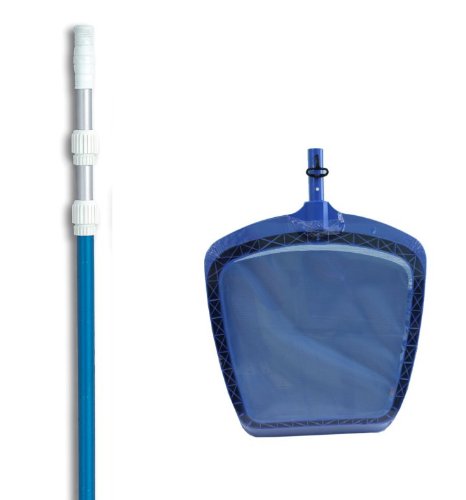 Professional 8039 Swimming Pool Leaf Skimmer Mesh Net W 7-21 Telescopic Pole