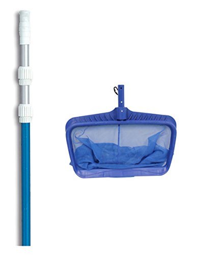 HydroTools 8040 Deep Bag Leaf Rake Swimming Pool Net w 7-21 Telescopic Pole