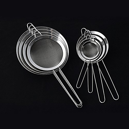 BIRD WORKS 1pcs Stainless Steel Wire Mesh Filter Oil Frying Skimmer Strainer Tea Strainer Flour Sifter Sieve Colander Kitchen Accesories 18cm