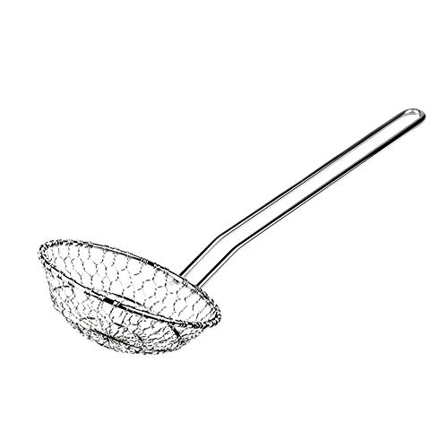 BIRD WORKS Waasoscon Kitchen Tools Reinforced 304 Stainless Steel Wire Mesh Strainer Kitchen Colander Frying Kitchen Cooking Strainer