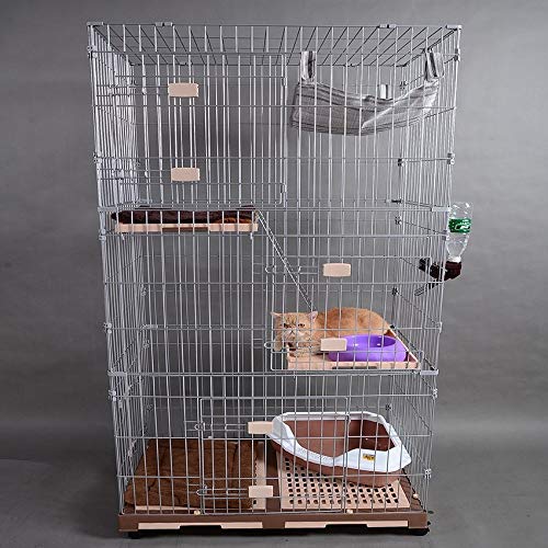 Luxury 3 Layer Big Stainless Steel Wire Mesh Pet Cat Cage with Wheels