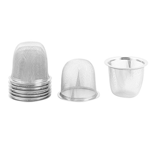 uxcell Stainless Steel Tea Leaf Spice Round Wire Mesh Teapot Filter Strainer 60mm Dia 50mm Depth 8pcs
