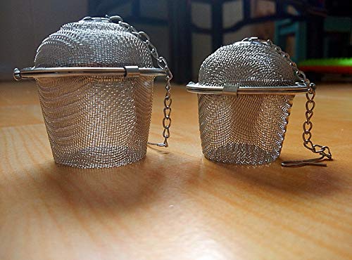 BIRD WORKS 1PC Durable Silver Reusable 304 Stainless Mesh Herbal Ball Tea Spice Strainer Teakettle Locking Tea Filter Infuser Spice KV 059 Small