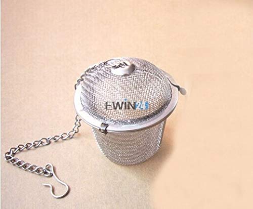 BIRD WORKS 2 x Stainless Mesh Ball Reusable Strainer Herbal Locking Tea Filter Infuser Spice M Size