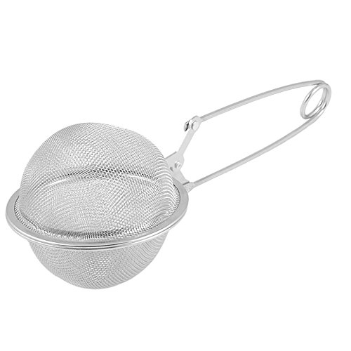 BIRD WORKS Stainless Steel Dia Snap Handle Sphere Mesh Spice Strainer