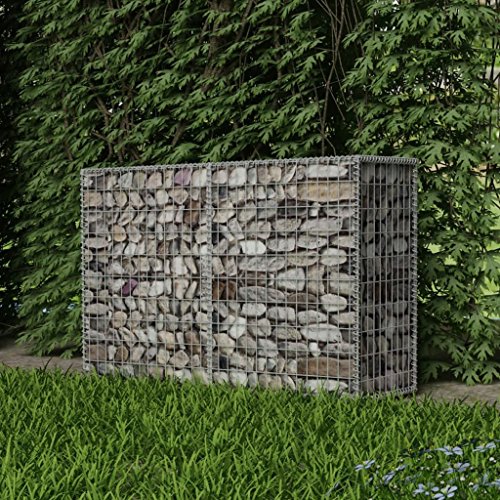 Festnight Gabion Planter Steel Fencing Wire Patio Flower Plant Bed Basket Stone Wire Garden Outdoor Landscape Galvanized Steel Walls Panels 59x197x394 Mesh