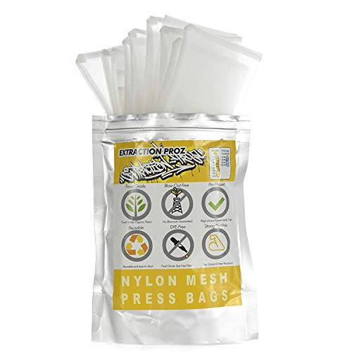 Extraction Proz 4 x 2 Inch Nylon Micron Screen Mesh Tea Filter Press Bags 25 Pack 160 Micron