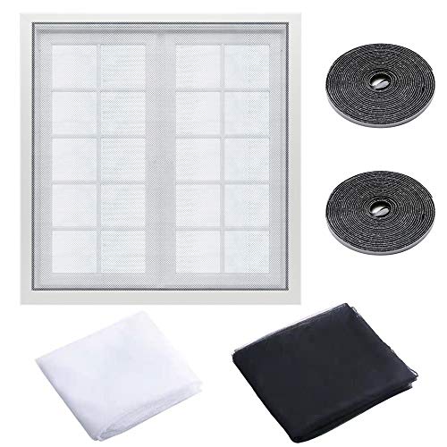 Rocutus 2 Pack Household Balcony Mesh CurtainsMagic Stickers Perforation-Free Window Mesh CurtainHousehold Mesh Curtains for for Living RoomGardenKitchen fits Window up to 5159）