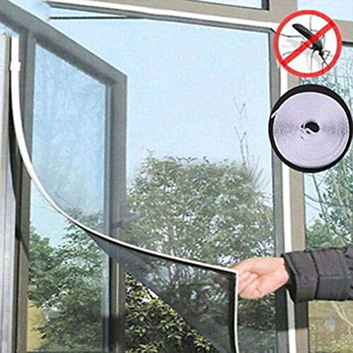 Tape Window Mesh Door Curtain Snap Net Mosquito Fly Insect Screen New Use for Doors Windows Fly Screen Curtain Netting White 200cm150cm