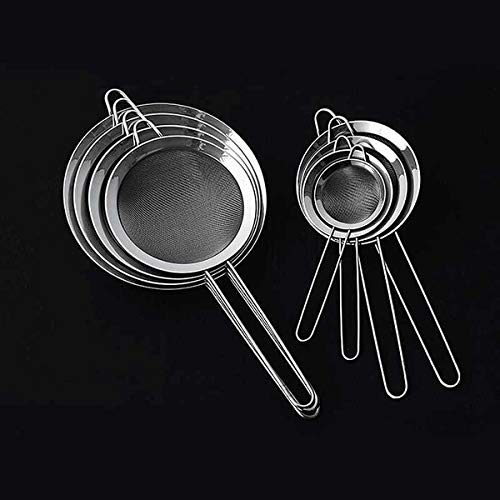 BIRD WORKS 1 Set 3pieces Stainless Steel Fine Wire Mesh Oil Skimmer Strainer Flour Sifter Sieve Colander 7CM 8CM 10CM United States