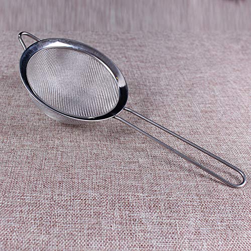 BIRD WORKS 1PC Oil Strainer Stainless Steel Fine Wire Mesh Oil Skimmer Strainer Flour Sifter Sieve Colander Kitchen Tools Accessories 10CM