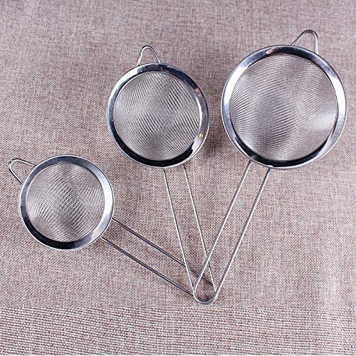 BIRD WORKS 1PC Oil Strainer Stainless Steel Fine Wire Mesh Oil Skimmer Strainer Flour Sifter Sieve Colander Kitchen Tools Accessories 5CM