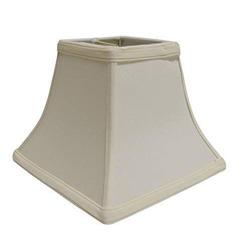 Cloth Wire Slant Square Bell Hardback Lampshade with Washer Fitter in Egg 14 in L x 14 in W x 12 in H 11 lbs