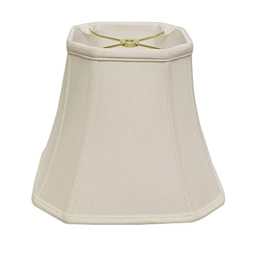 Cloth Wire Square Slant Cut Corner Bell Softback Lampshade in White 14 in L x 14 in W x 12 in H 2 lbs