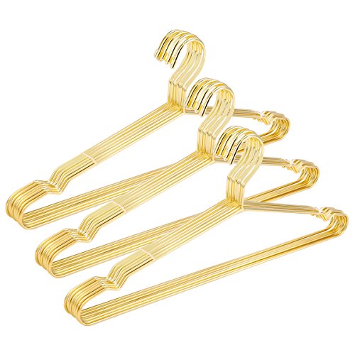 Jetdio 177 Strong Metal Wire Hangers Clothes Hangers Coat Hanger Standard Suit Hangers Ideal for Everyday Use 30 Pack Gold