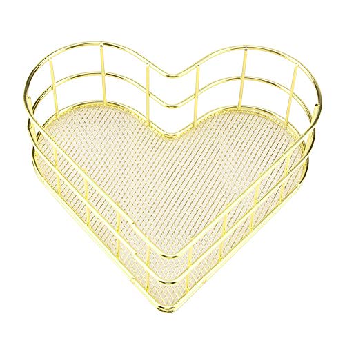 AUNMAS Multifunctional Storage Basket Heart Shape Anti-Rust Iron Storage Case Metal Wire Mesh Basket Organizer Jewelry Trays for Household Office2