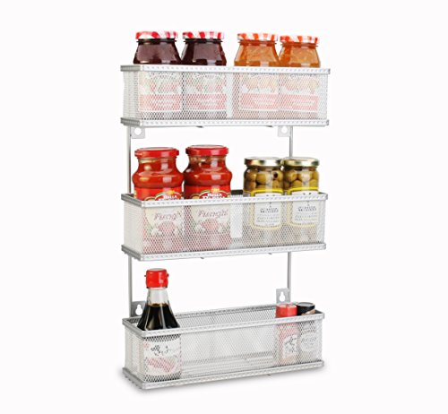 Artestia Wall Mount 3-Tier Metal Wire Mesh Multipurpose Storage Rack for KitchenBathroomGarage Silver