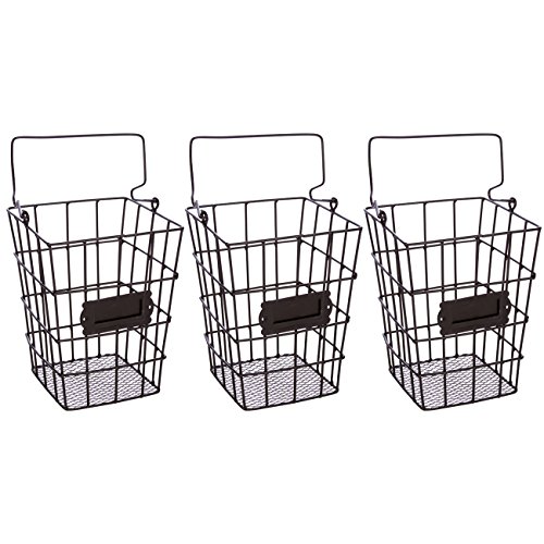 Trademark Innovations Metal Wire and Mesh Hanging Utensil and Storage Basket Set of 3