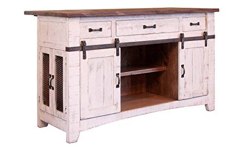 Crafters and Weavers Greenview 3 Drawer Kitchen Island w2 sliding doors 2 Mesh doors  Kitchen Counter