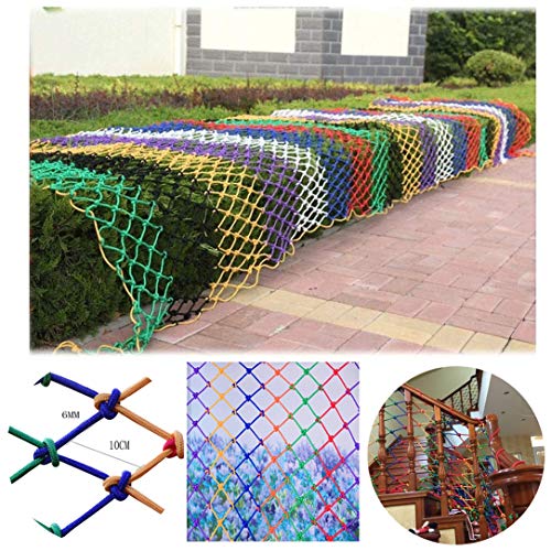 Childrens Color Decorative net Stair Anti-Fall net Climbing net Ceiling net Multi-Functional Woven mesh Scenic Area Railing net Size 110M Size  17M