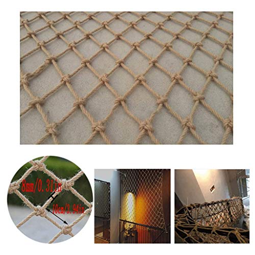 HWJ Childrens Climbing Net Rope Multi-Function Hand-Woven Mesh Building Isolation Net Stair Protection Net Anti-Fall Railway Network Retro Decoration Net Size  1x3m